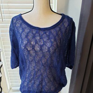 Jessica Simpson Blue & Gold Sweater